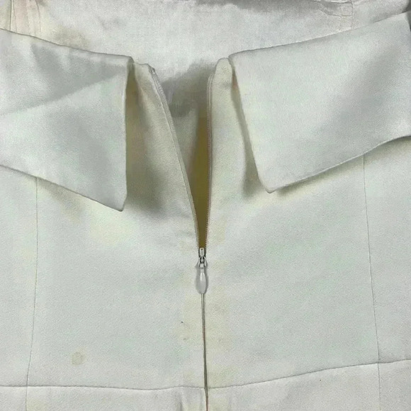 Animale Strapless Pantsuit Back Zip Cowl Collar Wide Leg Pockets Classy Swank 36 - Picture 9 of 11